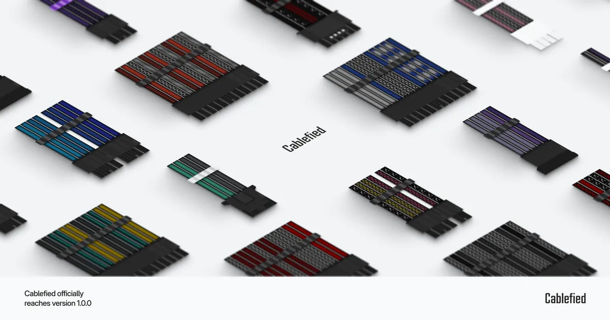 A grid of Cablefied cables with the Cablefied logo in the center.