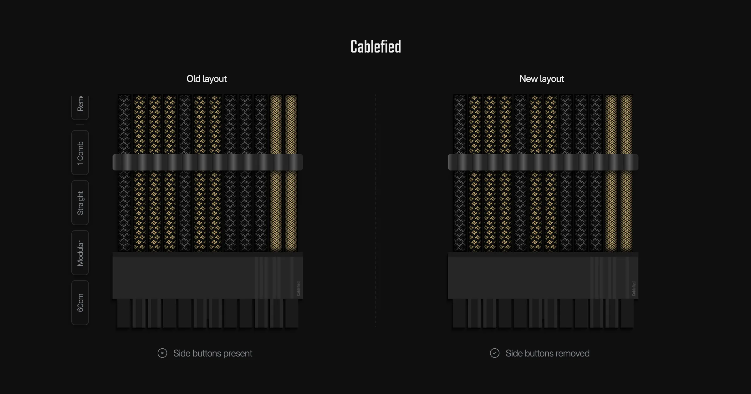 Comparison between old and new configurator cable layouts.