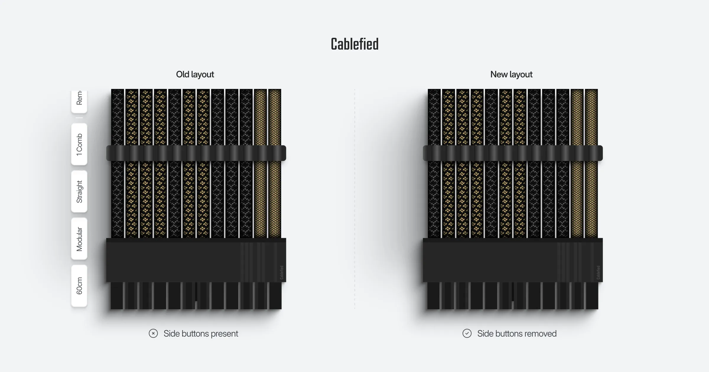 Comparison between old and new configurator cable layouts.